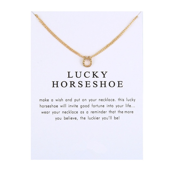 Gold or silver Lucky horseshoe necklace, horse - Picture 2 of 2